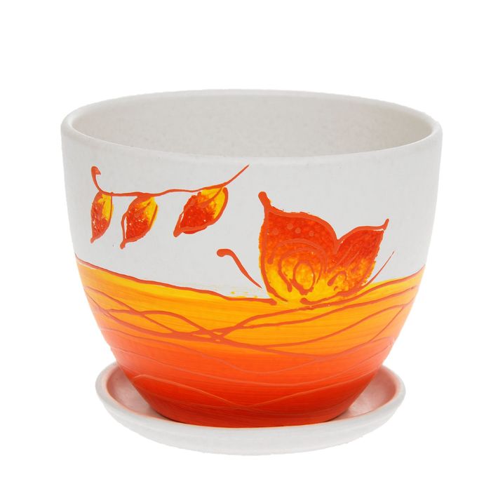 Кашпо "Фантазия" красное, овальное 1,1 л