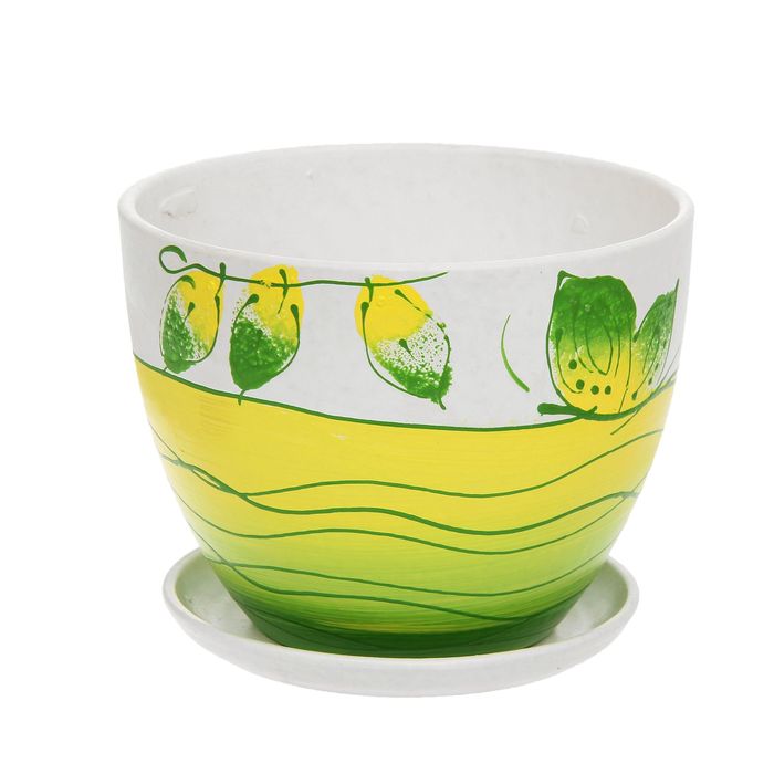 Кашпо "Фантазия" зелёное, овальное 1,1 л