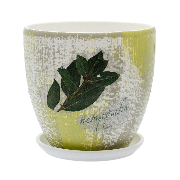 Кашпо "Прованс" белое, высокое овальное 1,1 л