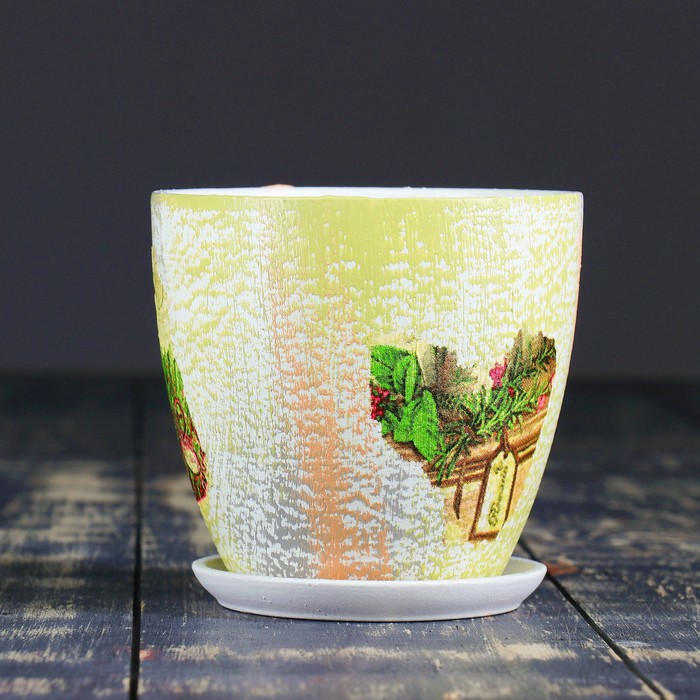 Кашпо "Прованс" белое, высокое овальное 0,8 л