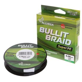 

Леска плетёная Allvega Bullit Braid dark green 0,08, 92 м