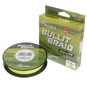 

Леска плетёная Allvega Bullit Braid hi-vis yellow 0,14, 135 м
