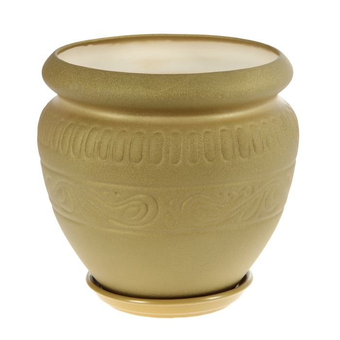 Кашпо "Амфора" муар, золото, 7,5 л