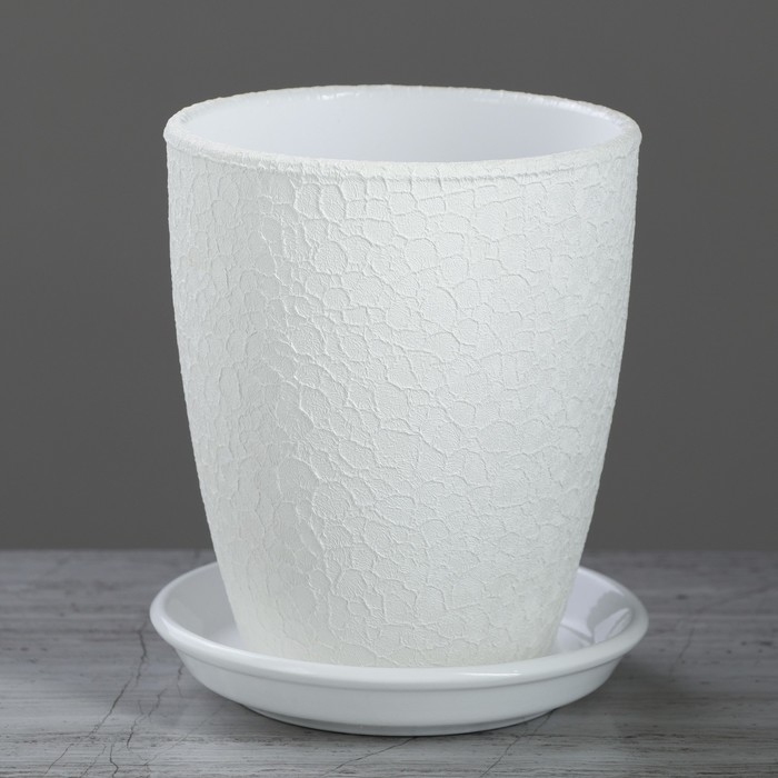 Кашпо "Мари" орхидейница, шёлк, белое, 1,3 л