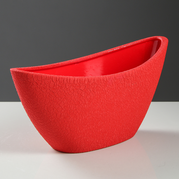 Кашпо "Лодочка" шёлк, красное, 2,5 л