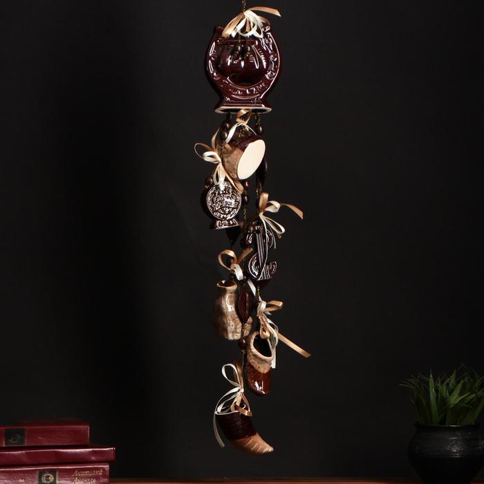 Оберег-подкова "Кошелёк" шоколад