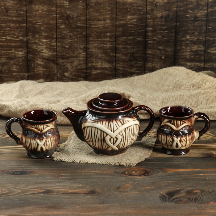 Набор чайный "Бочка" 3 предмета 1 л/ 0,3 л