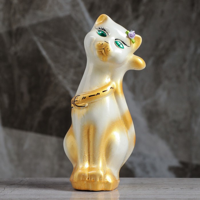 Копилка "Том" глянец, белая, задувка золото