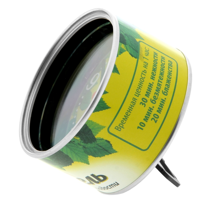 Часы-магнит в консервной банке "Временель - минуты радости"