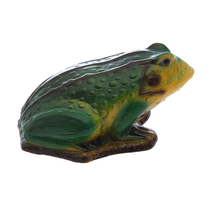 Садовая фигура "Жаба" зелёно-жёлтая, глянец, микс