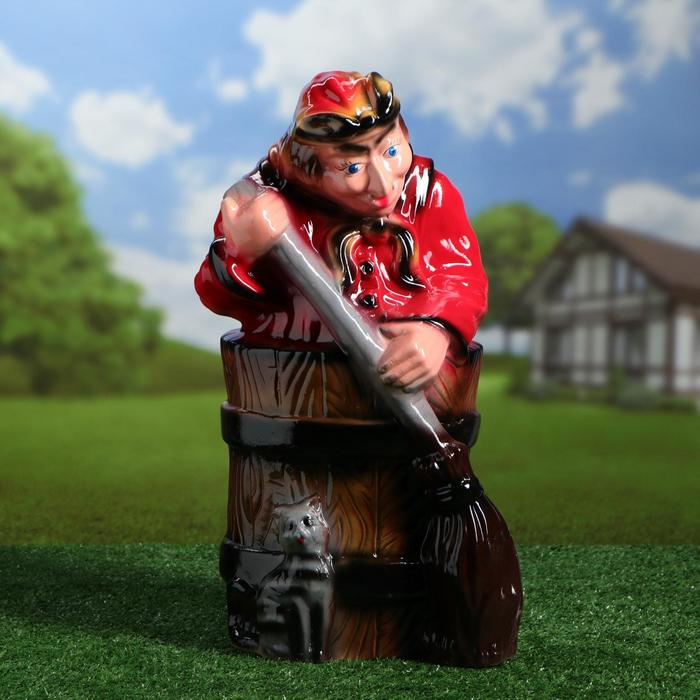 Садовая фигура "Баба Яга" микс