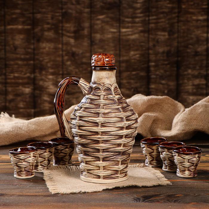 Штоф с рюмками "Графин" 7 предметов, 1 л