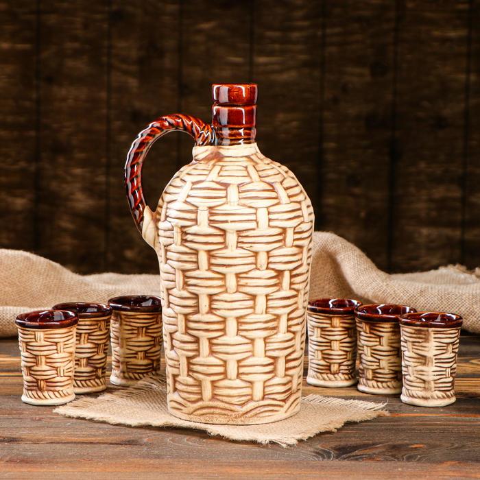 Штоф с рюмками "Лоза" 7 предметов, 1,6 л/ 0,05 л