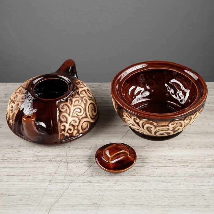 Чайный набор "Восток", 2 предмета, чайник, сахарница, 0,7 л