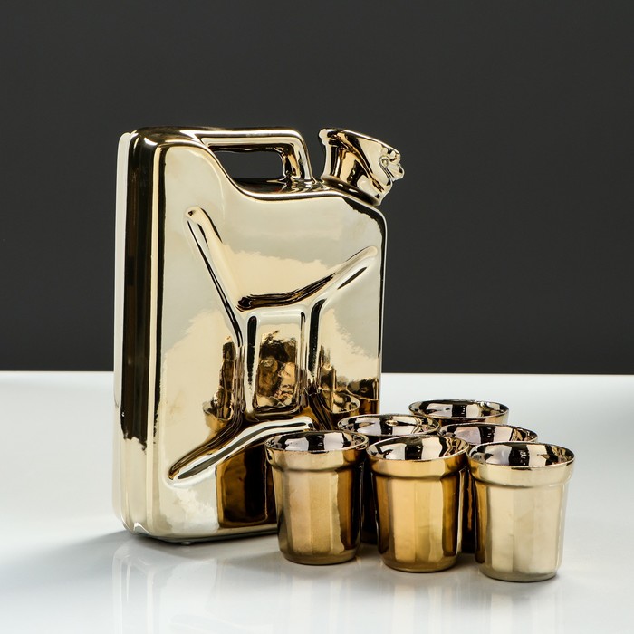 Штоф с рюмками "Канистра" набор 7 предметов, булат 1 л микс