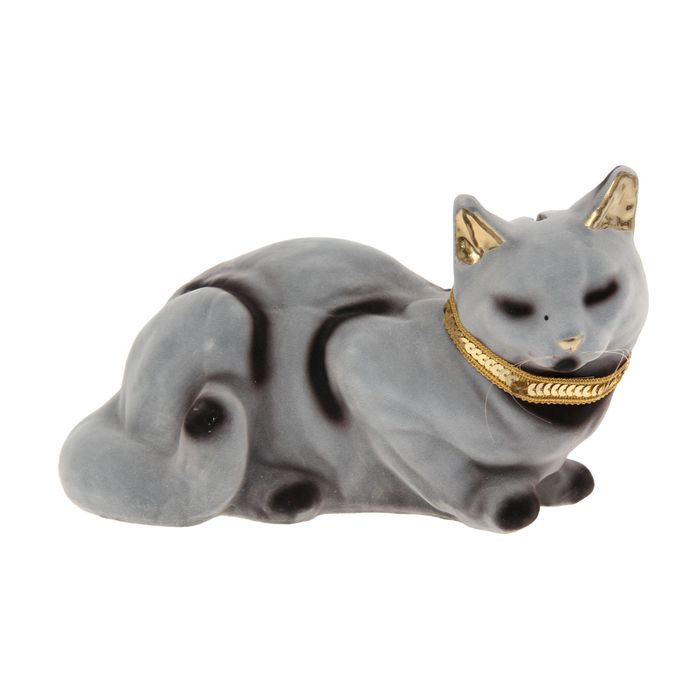 Копилка "Ляля" флок, серая, чёрная поддувка, пайетки, микс