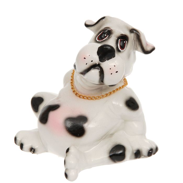 Копилка "Пес Толстопуз" малая, глянец, белая