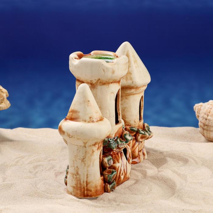 Декорации для аквариума "Замок плоский" микс