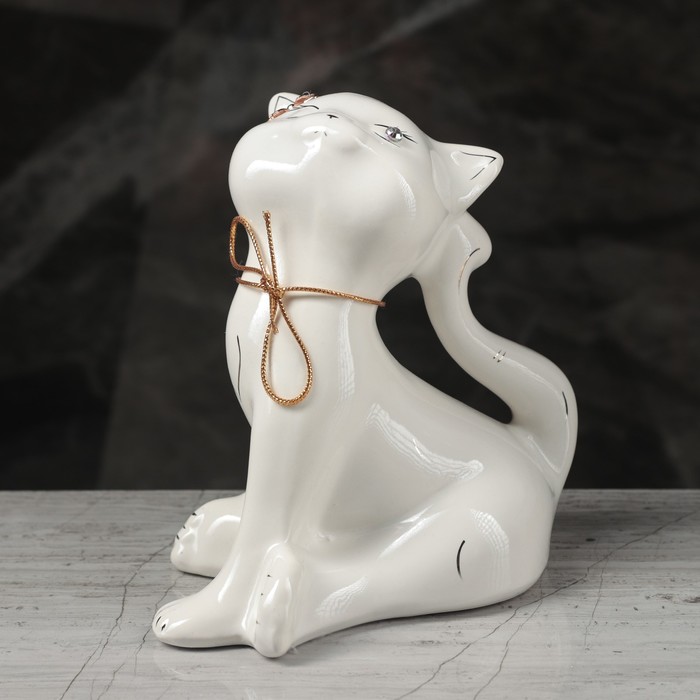 Копилка "Анфиса" малая, глазурь, белая с веревкой