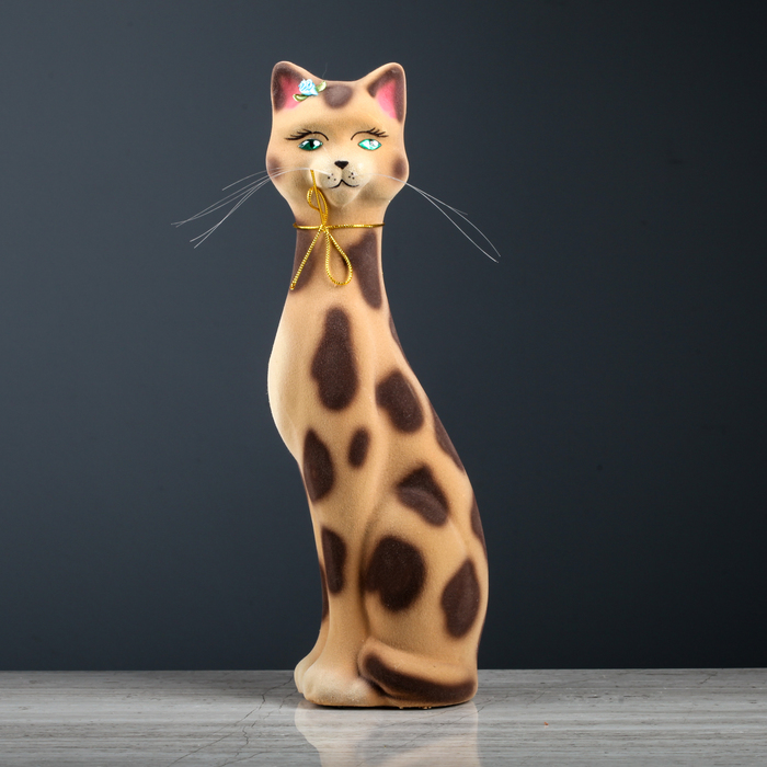 Копилка "Камилла" средняя, флок, леопард