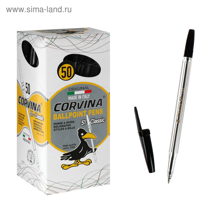 

Ручка шариковая Carioca Corvina 51, прозрачный корпус, узел 1.0 мм, чернила чёрные