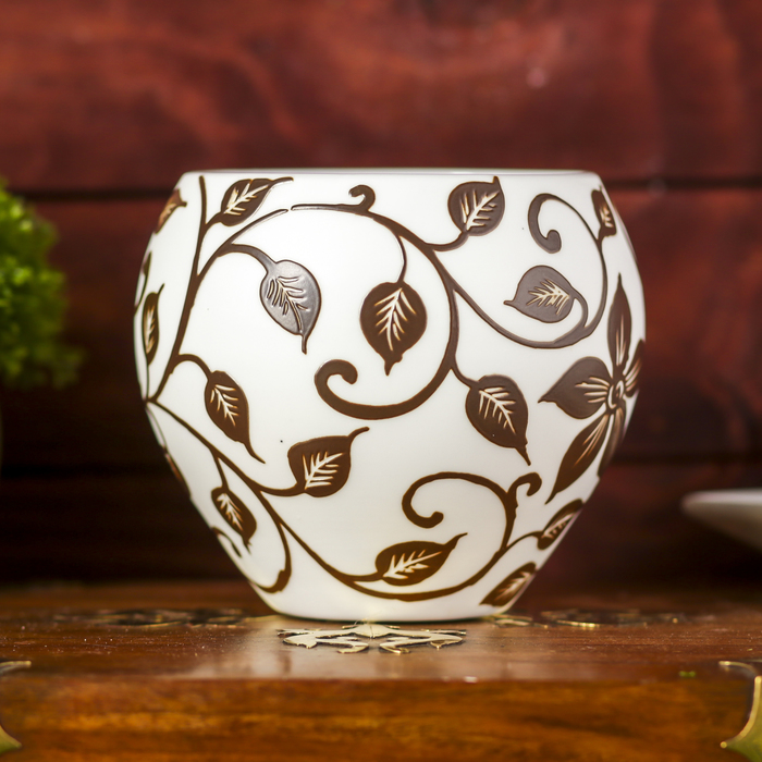 Ваза "Узор Флора" шоколад