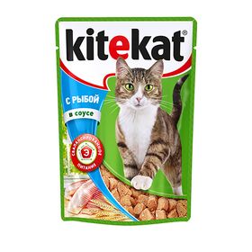 Влажный корм KiteKat для кошек, рыба в соусе, пауч, 85 г