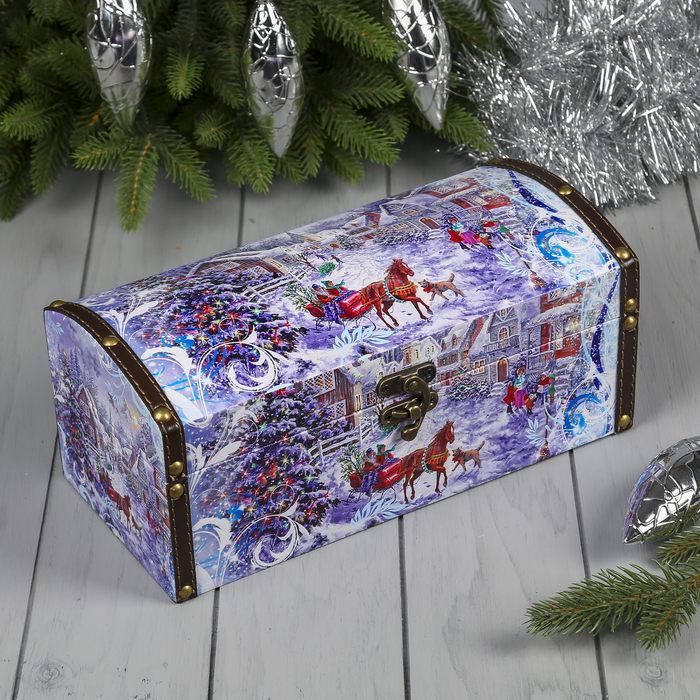 Шкатулка "Зимние катания"