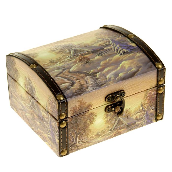 Шкатулка "Зимний домик"