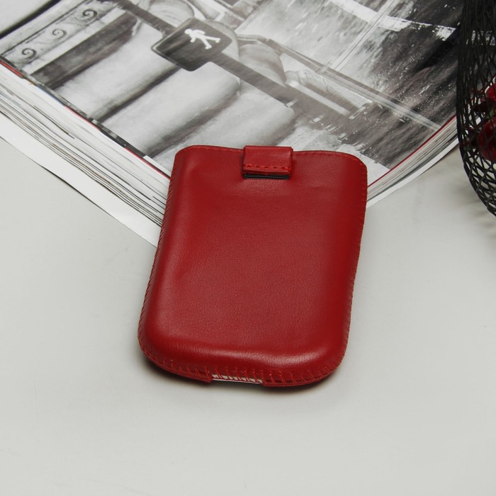 Чехол Time для телефона, с ремешком, размер 2, цвет красный/белый