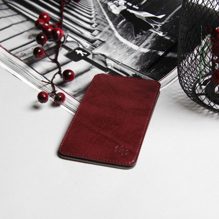 Чехол раскладной "Norton" для телефона, 3"-3.5", на клейкой основе, цвет бордовый