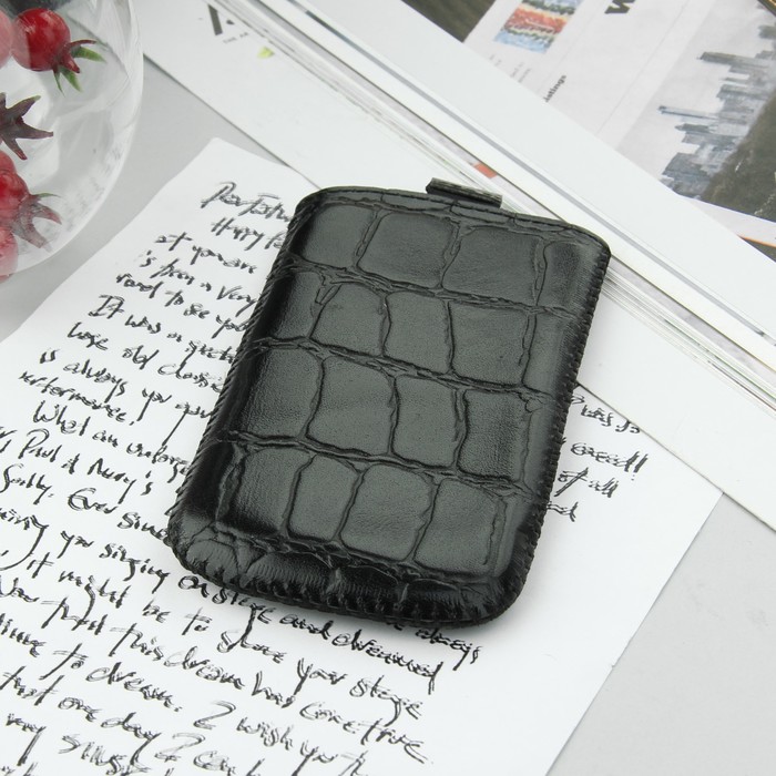 Чехол Time для телефона, с ремешком, размер 1, крокодил, цвет чёрный