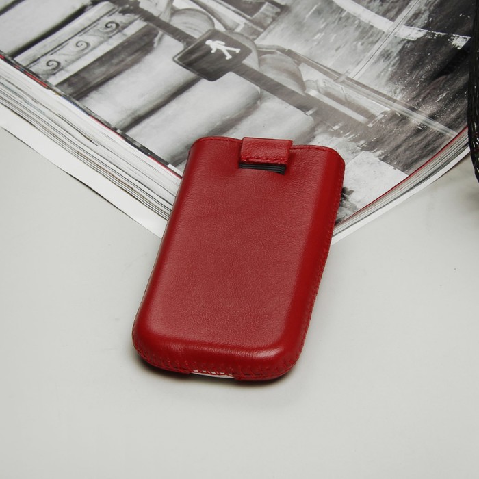 Чехол Time для телефона, с ремешком, размер 4, цвет красный/белый