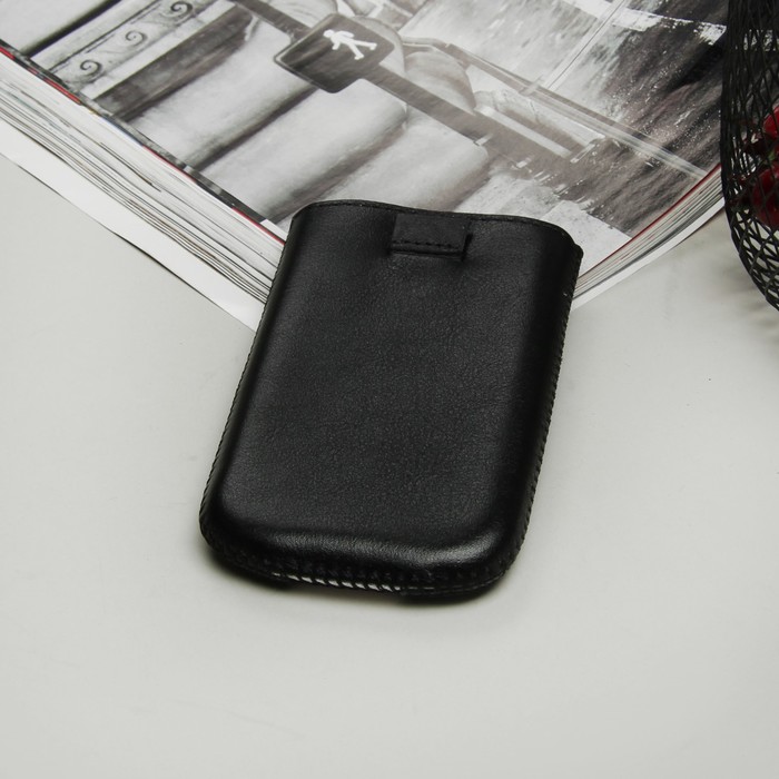 Чехол Time для телефона, с ремешком, размер 3, цвет чёрный/белый