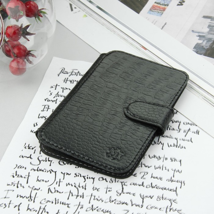 Чехол-книжка "Norton" для телефона Samsung, 3,2"-4,2", на клеевой основе, рептилия, цвет чёрный