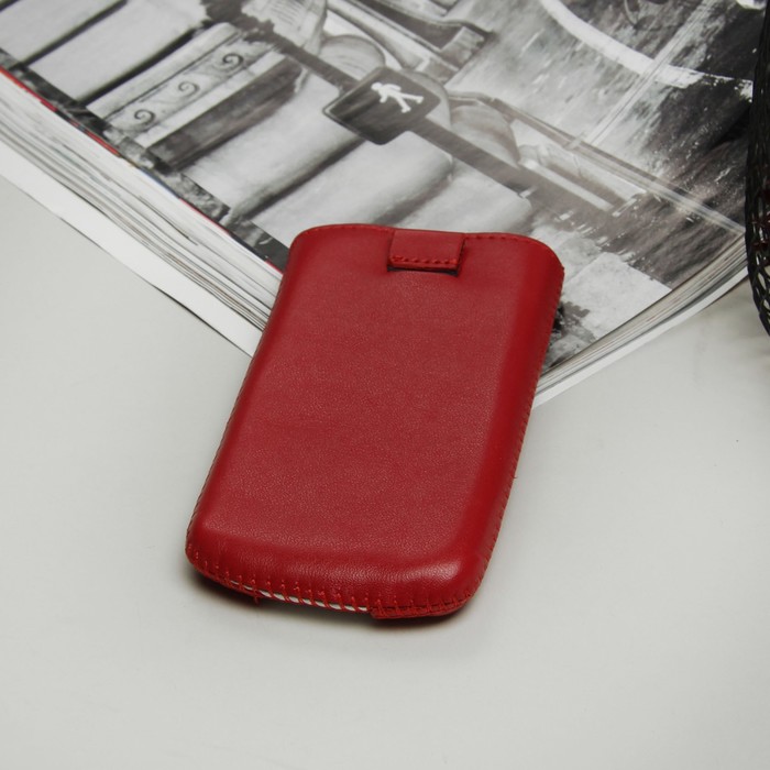 Чехол Time для телефона, с ремешком, размер 12, цвет красный/белый