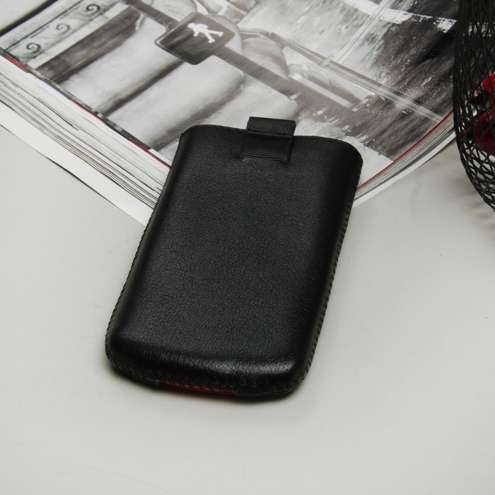 Чехол Time для телефона, с ремешком, размер 12, цвет чёрный/красный