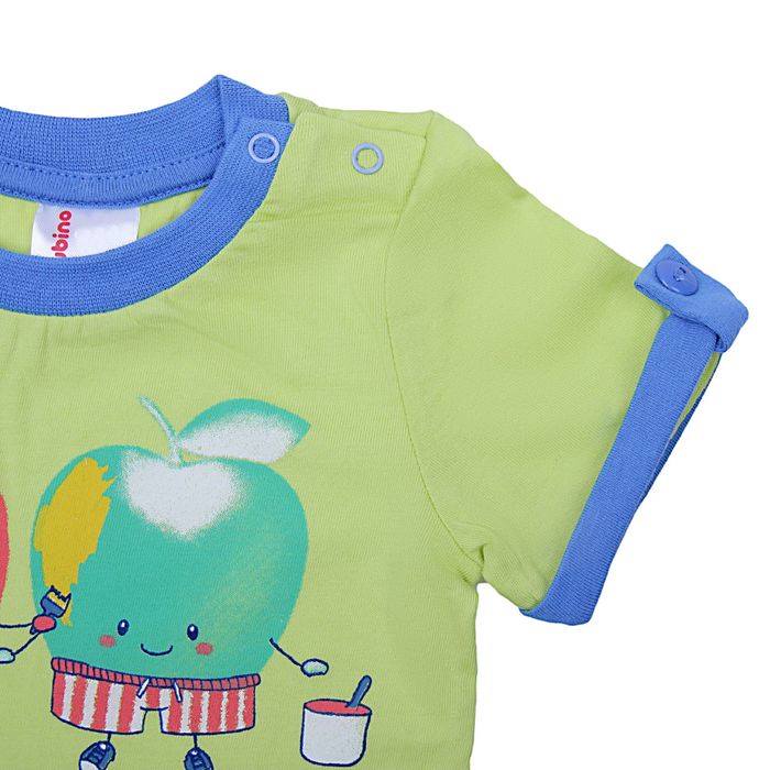 Комплект ясельный "Фруктовые перемены", рост 68 см (44), цвет салатовый/синий