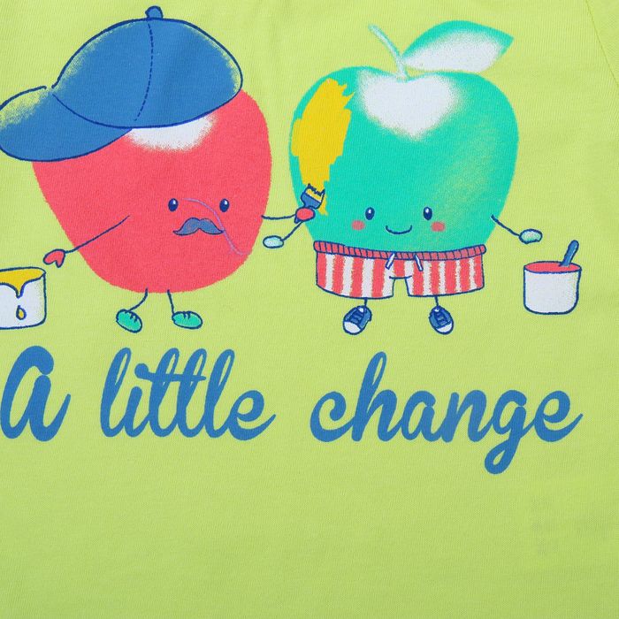 Комплект ясельный "Фруктовые перемены", рост 68 см (44), цвет салатовый/синий