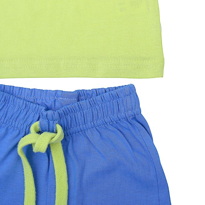 Комплект ясельный "Фруктовые перемены", рост 68 см (44), цвет салатовый/синий