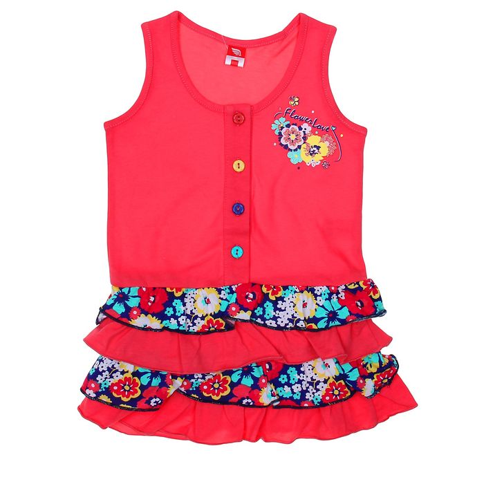 Сарафан для девочки "Цветочное настроение", рост 92 см (52), цвет темн.персик