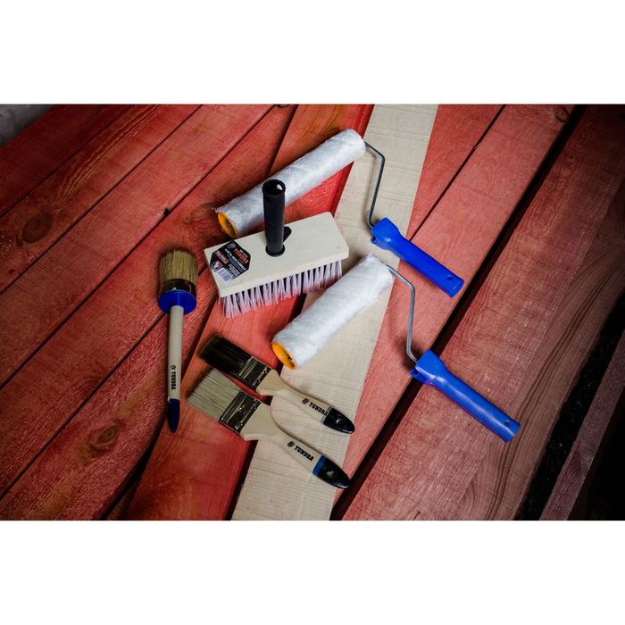 Кисть круглая TUNDRA comfort, натуральная щетина, деревянная ручка №14 (50 мм)