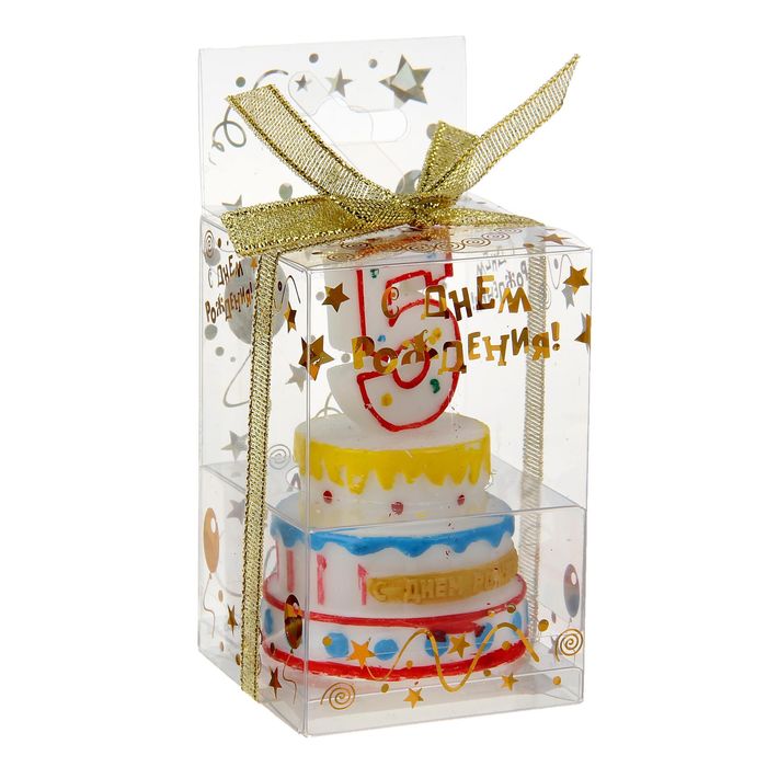 Свеча-цифра в форме торта "5"