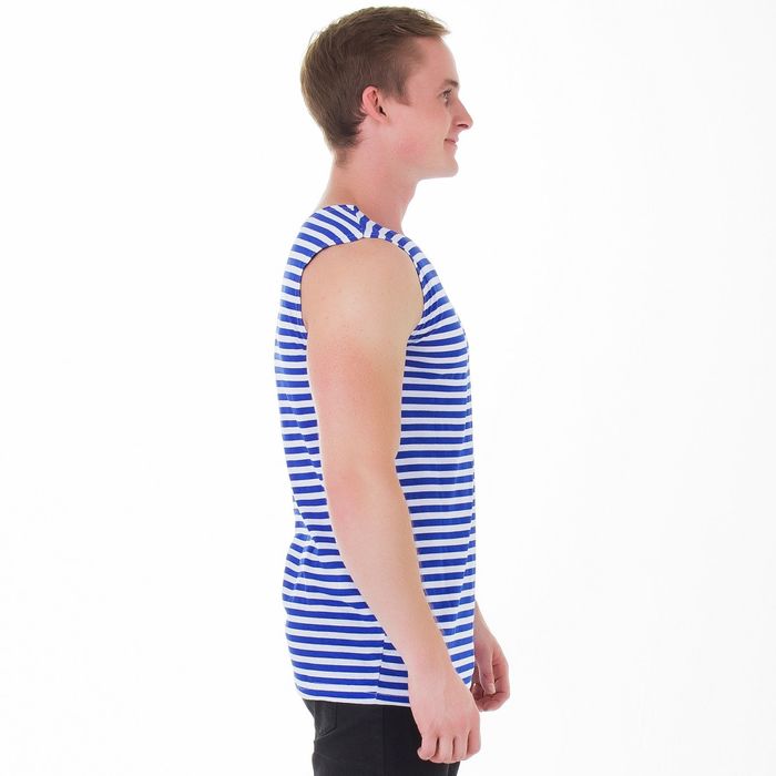 Майка мужская (тельняшка), цвет синий, размер 54