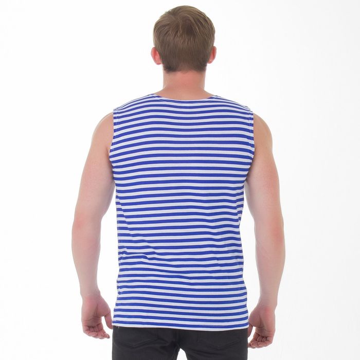 Майка-тельняшка мужская, цвет синий, размер 48