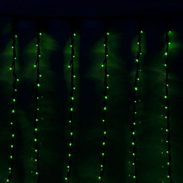 Гирлянда "Дождь" улич. Ш:2 м, В:1,5 м, Н.Т. LED-400-220V, контр. 8 р, ЗЕЛЕНЫЙ