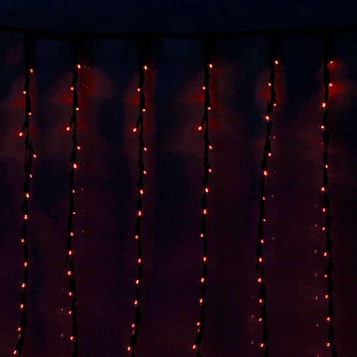 Гирлянда "Дождь" улич. Ш:2 м, В:1,5 м, Н.Т. LED-400-220V, контр. 8 р, КРАСНЫЙ