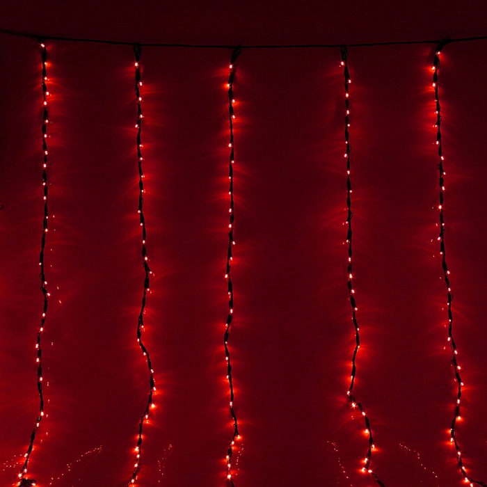 ВОДОПАД уличная, УМС, Ш:2 м, В:3 м, Н.Т. LED-800-220V, контроллер 8 режимов, КРАСНЫЙ