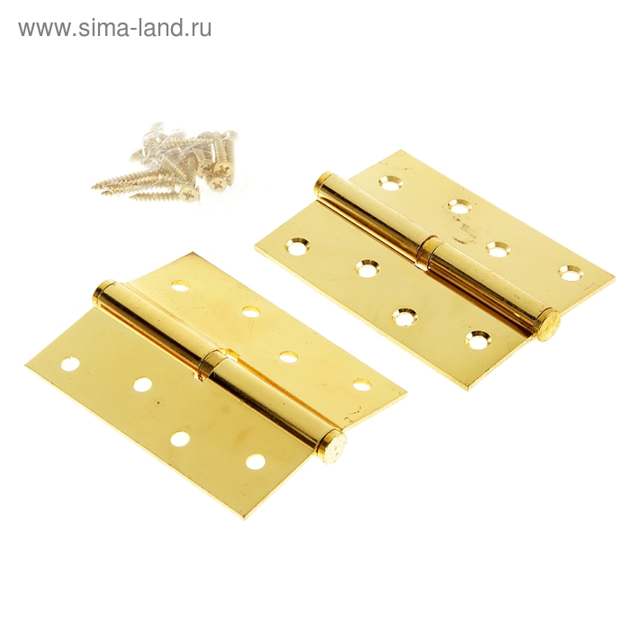 

Петля дверная 1BB, 100х70х2.5 мм, левая, 2 петли и саморезы, цвет золото