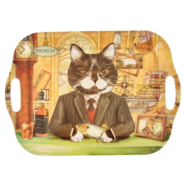Поднос серия "Кот интеллигент"